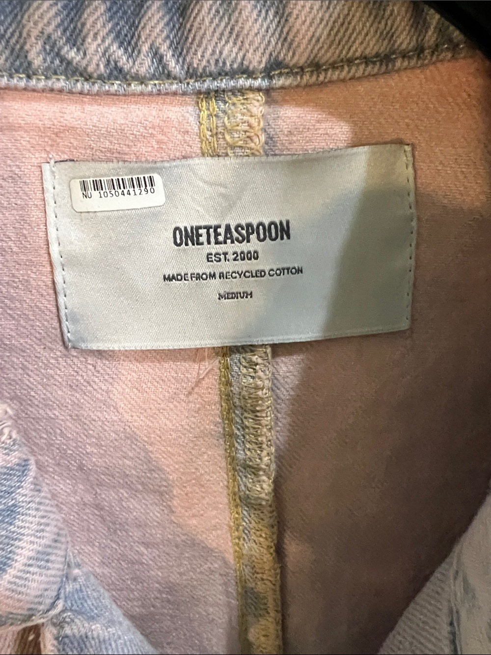 One Teaspoon Light Pink Distressed Denim Romper - Picture 2 of 8
